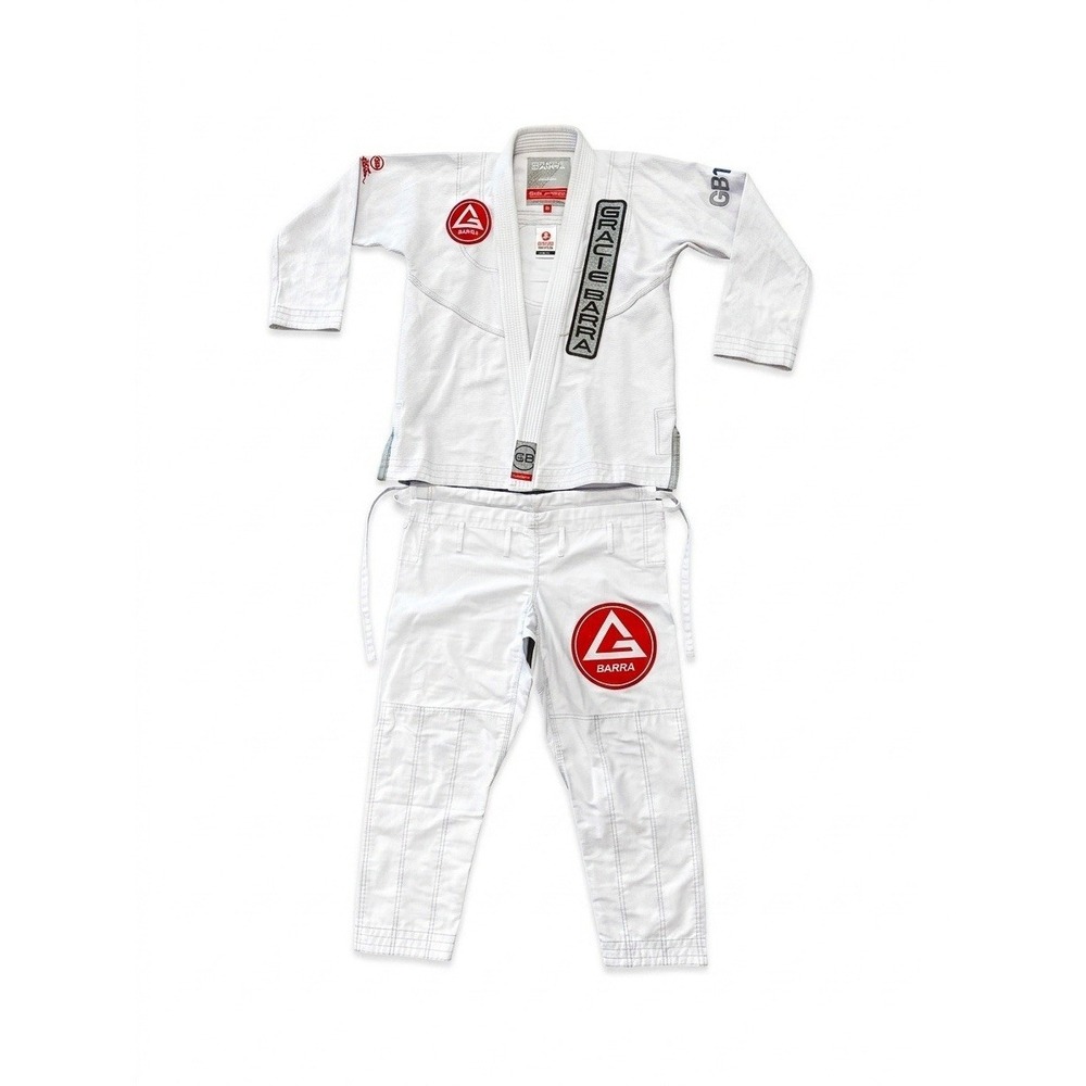 Gracie Barra Gi/Pants Adult White Sz A0 Jiu Jitsu Ripstop GB1 Edition Equipe